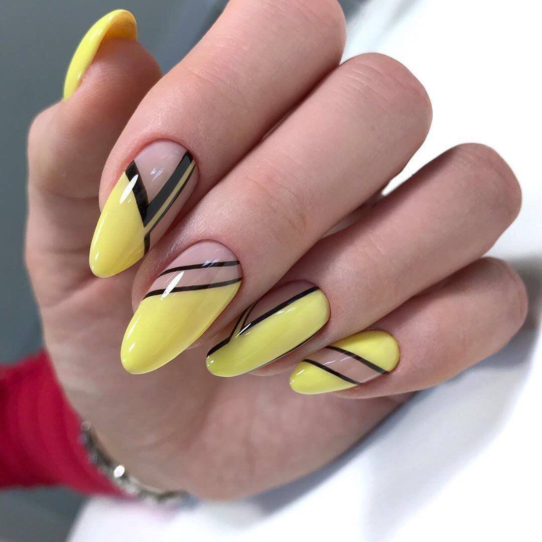 Маникюр желтый: модные фото дизайна на короткие и длинные ногти