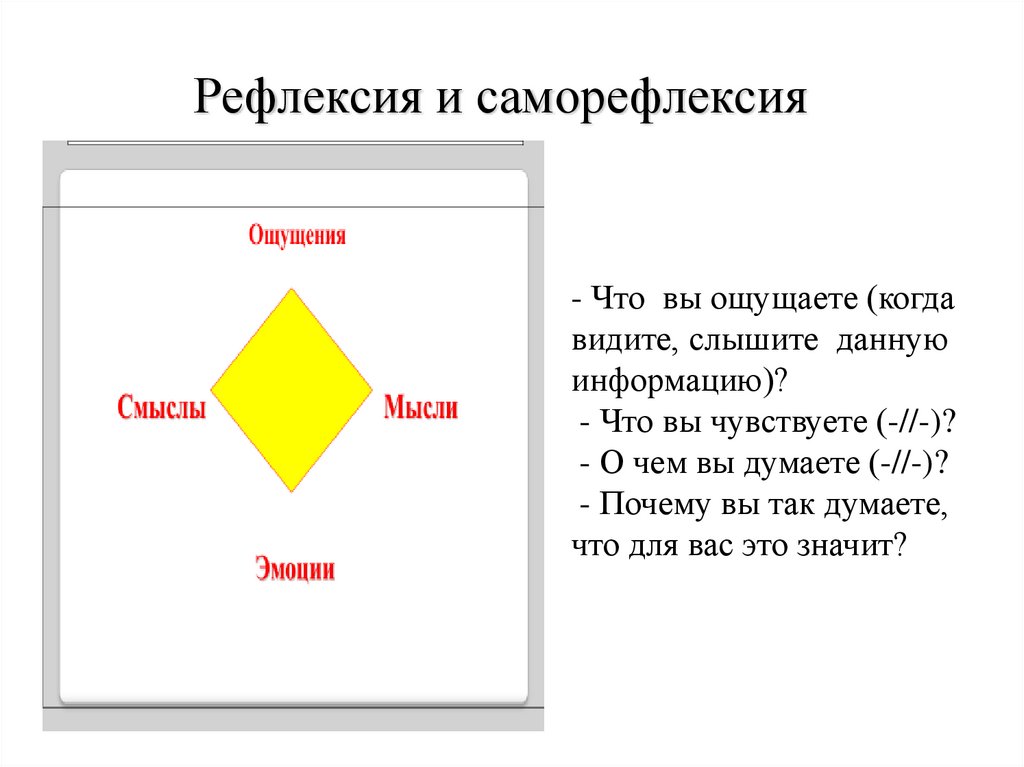 Саморефлексия что это