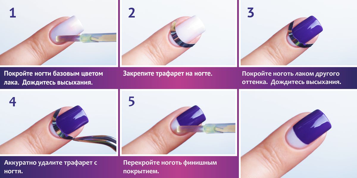 Как пользоваться трафаретами для ногтей с гель-лаком, использование трафаретов для маникюра