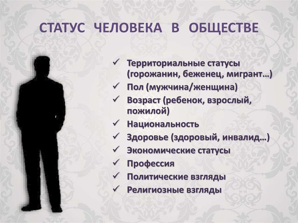 Образец поведения закрепившийся в обществе для людей определенного социального статуса называется