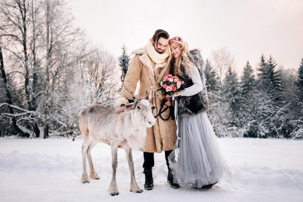 В чем пойти на свадьбу зимой 👰 образ невесты и гостьи на зимней свадьбе