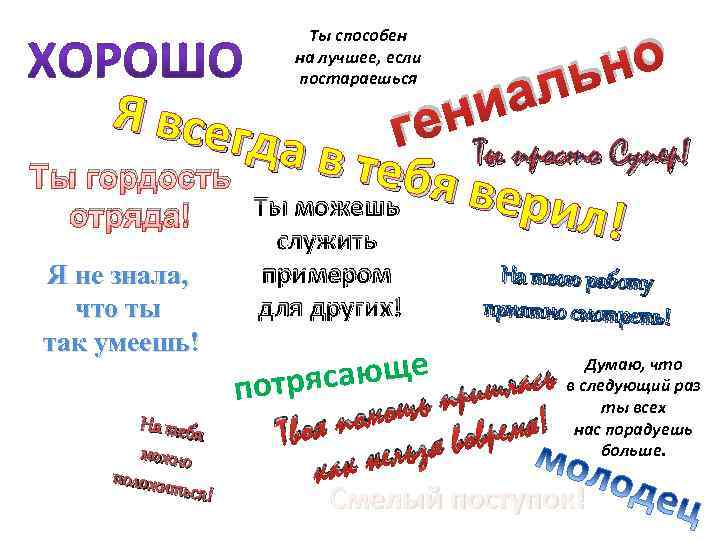 Какими словами похвалить человека за хорошую работу образец