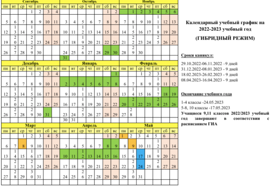 План школьных мероприятий на 2022 2023 учебный год